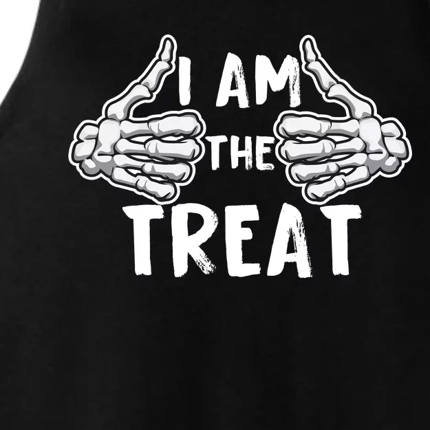 I Am The Treat Funny Halloween Ladies Tri-Blend Wicking Tank