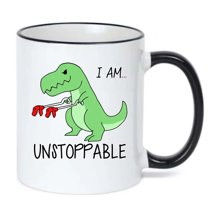 I Am Unstoppable Dinosaur Black Color Changing Mug