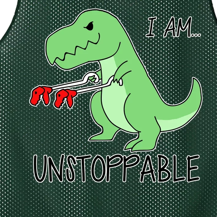 I Am Unstoppable Dinosaur Mesh Reversible Basketball Jersey Tank