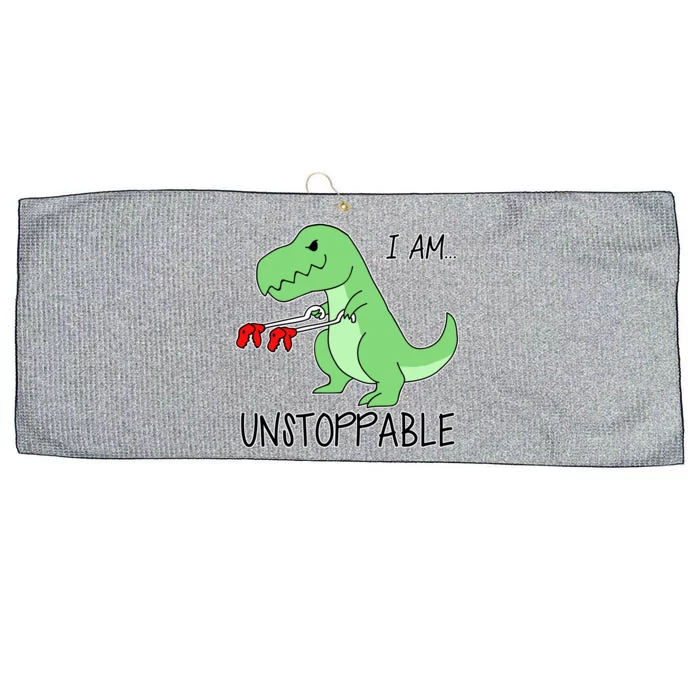 I Am Unstoppable Dinosaur Large Microfiber Waffle Golf Towel