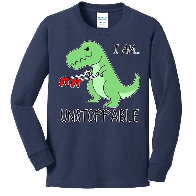 I Am Unstoppable Dinosaur Kids Long Sleeve Shirt
