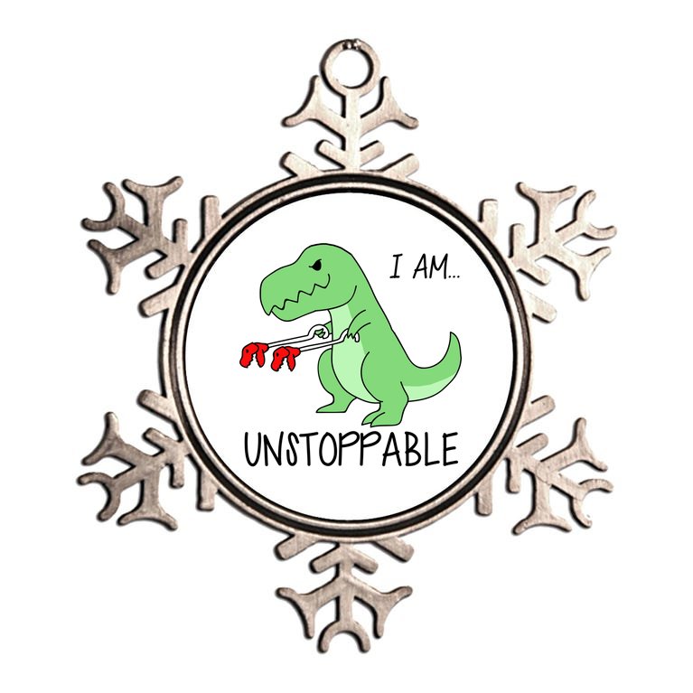 I Am Unstoppable Dinosaur Metallic Star Ornament