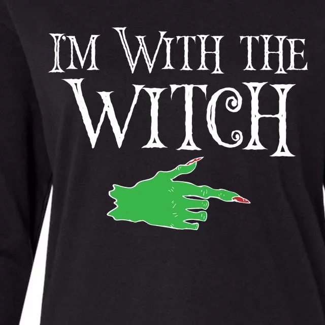 I Am With The Witch Womens Cotton Relaxed Long Sleeve T-Shirt