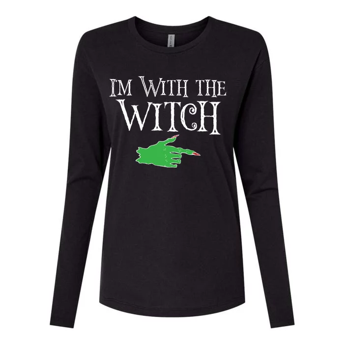 I Am With The Witch Womens Cotton Relaxed Long Sleeve T-Shirt