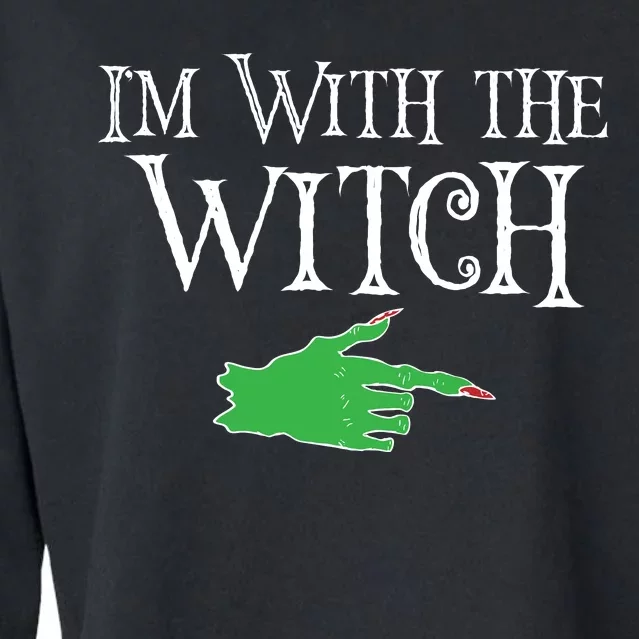 I Am With The Witch Cropped Pullover Crew