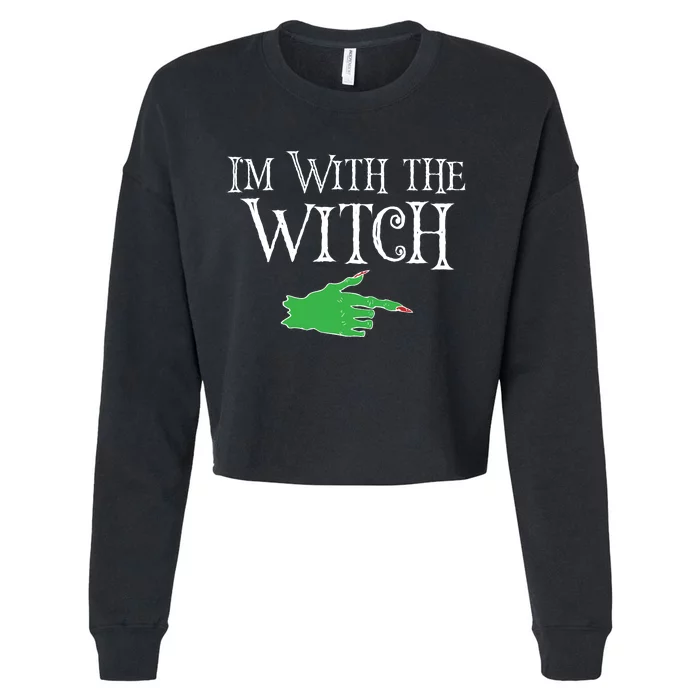 I Am With The Witch Cropped Pullover Crew