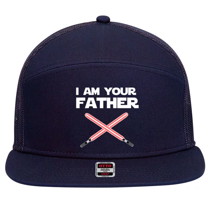 I Am Your Father Dad Lightsaber 7 Panel Mesh Trucker Snapback Hat