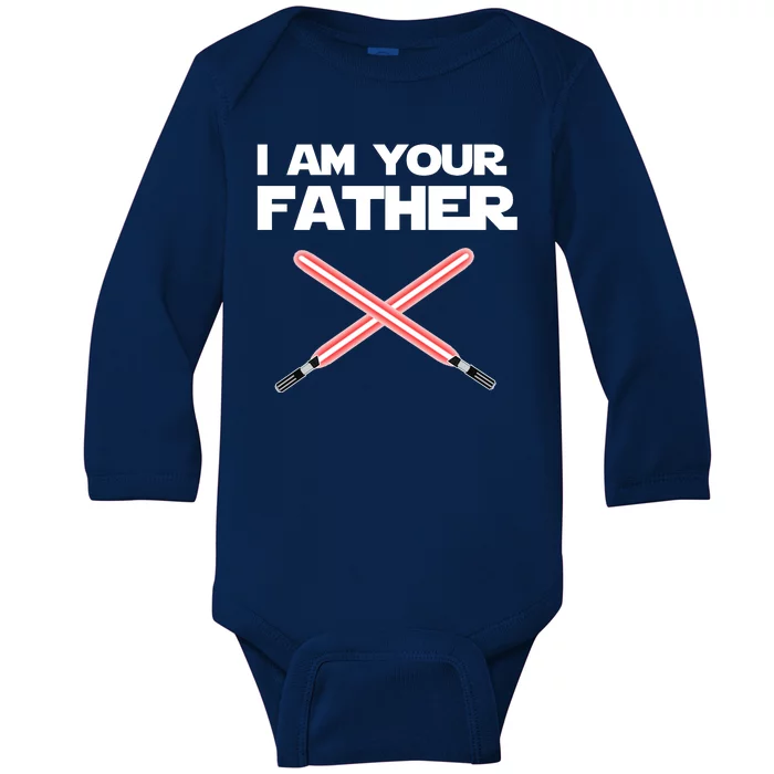 I Am Your Father Dad Lightsaber Baby Long Sleeve Bodysuit