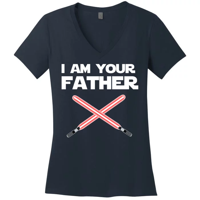 I Am Your Father Dad Lightsaber Women's V-Neck T-Shirt