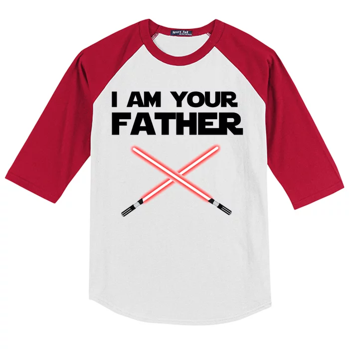 I Am Your Father Dad Lightsaber Kids Colorblock Raglan Jersey