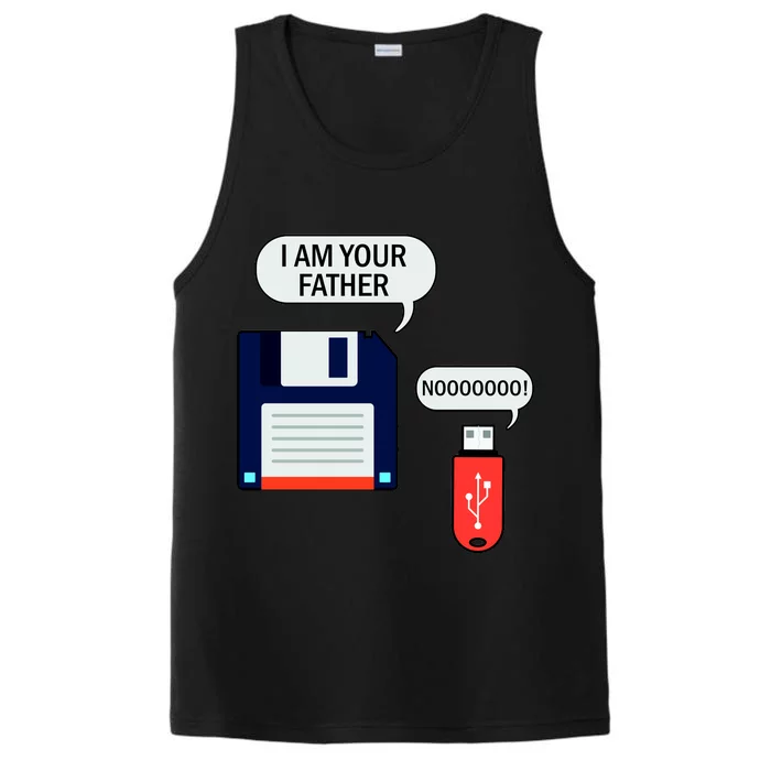 I Am Your Father Retro Floppy Disk USB Performance Tank