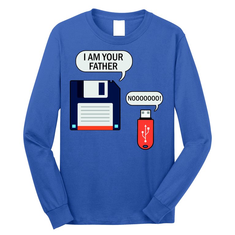 I Am Your Father Retro Floppy Disk USB Long Sleeve Shirt