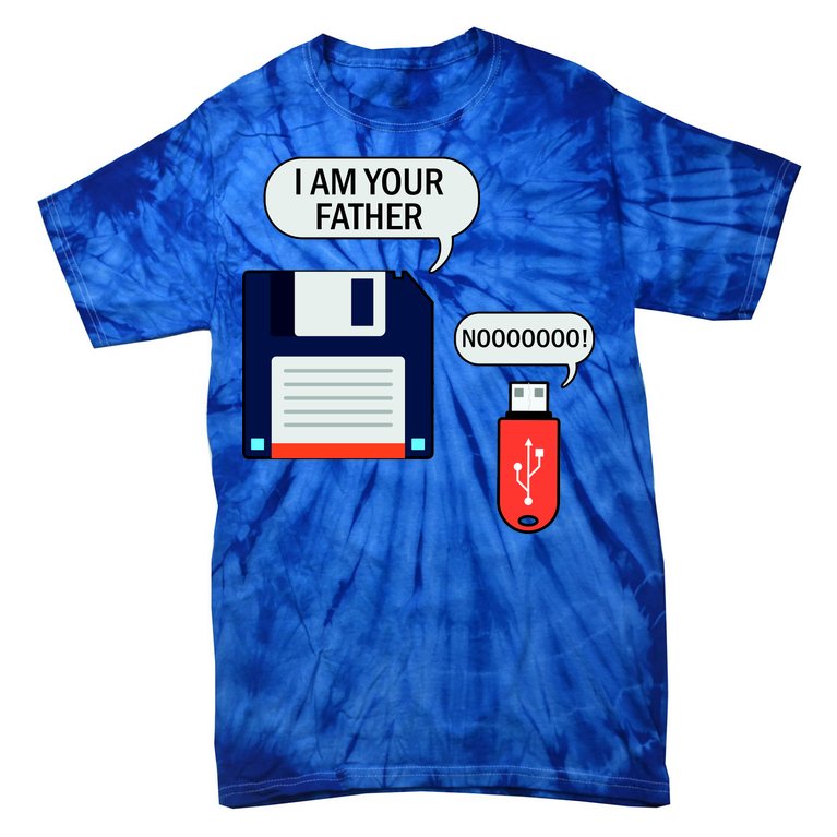 I Am Your Father Retro Floppy Disk USB Tie-Dye T-Shirt