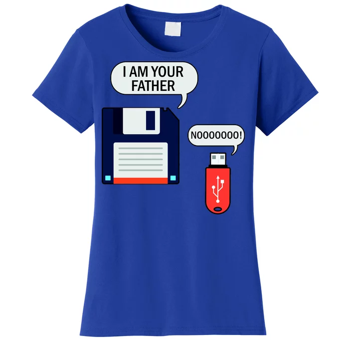 I Am Your Father Retro Floppy Disk USB Women's T-Shirt