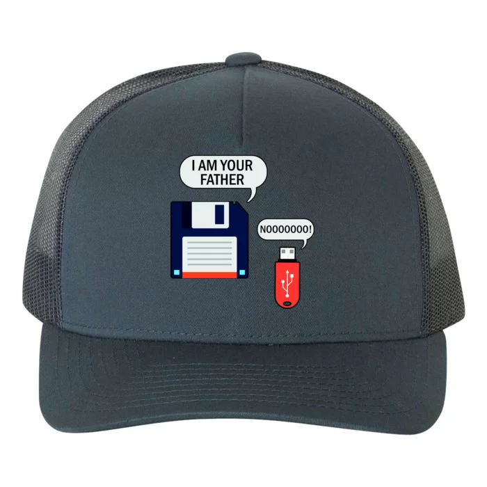 I Am Your Father Retro Floppy Disk USB Yupoong Adult 5-Panel Trucker Hat