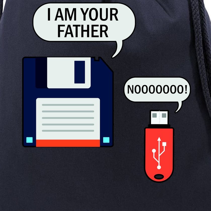 I Am Your Father Retro Floppy Disk USB Drawstring Bag
