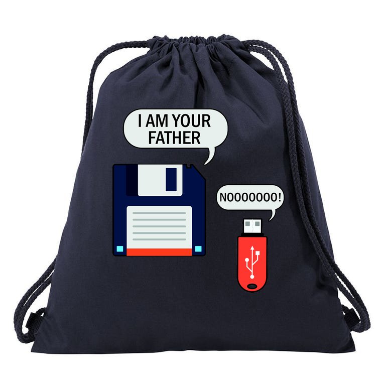 I Am Your Father Retro Floppy Disk USB Drawstring Bag