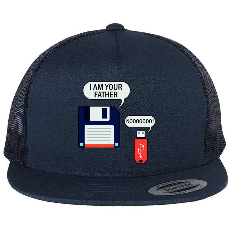 I Am Your Father Retro Floppy Disk USB Flat Bill Trucker Hat