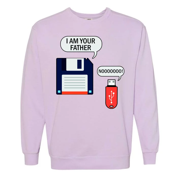 I Am Your Father Retro Floppy Disk USB Garment-Dyed Sweatshirt