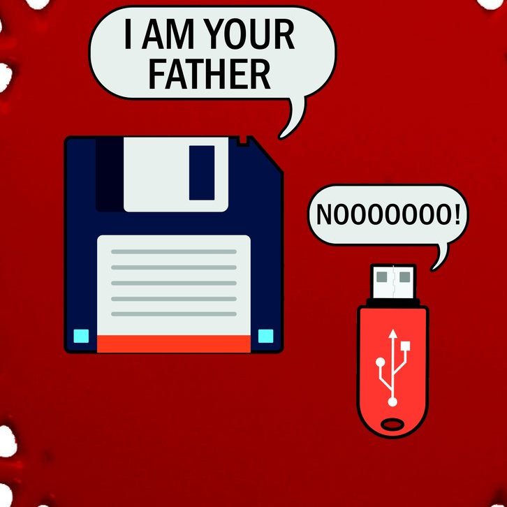 I Am Your Father Retro Floppy Disk USB Oval Ornament