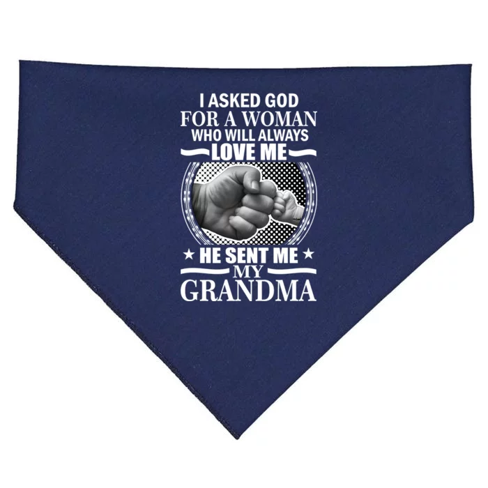 I Asked God For Grandma USA-Made Doggie Bandana