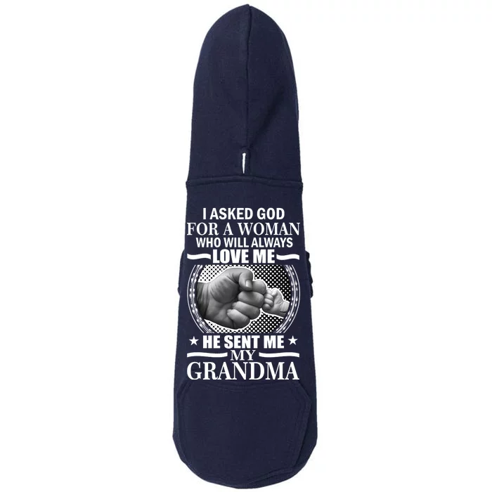 I Asked God For Grandma Doggie 3-End Fleece Hoodie