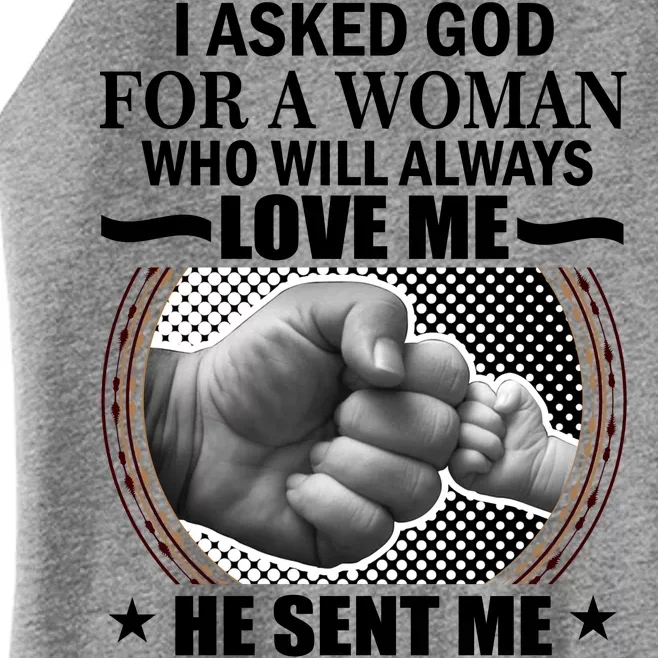 I Asked God For Grandma Women’s Perfect Tri Rocker Tank