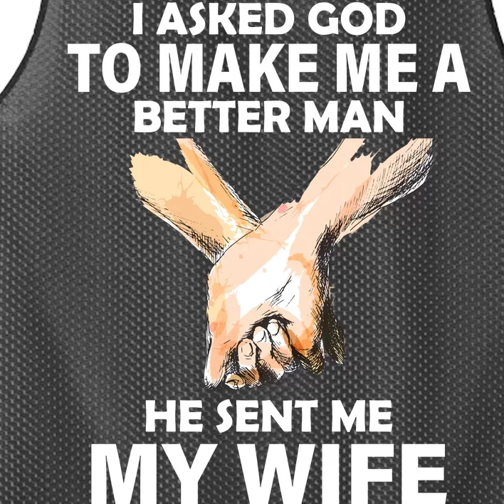 I Asked God To Make Me A Better Man Mesh Reversible Basketball Jersey Tank