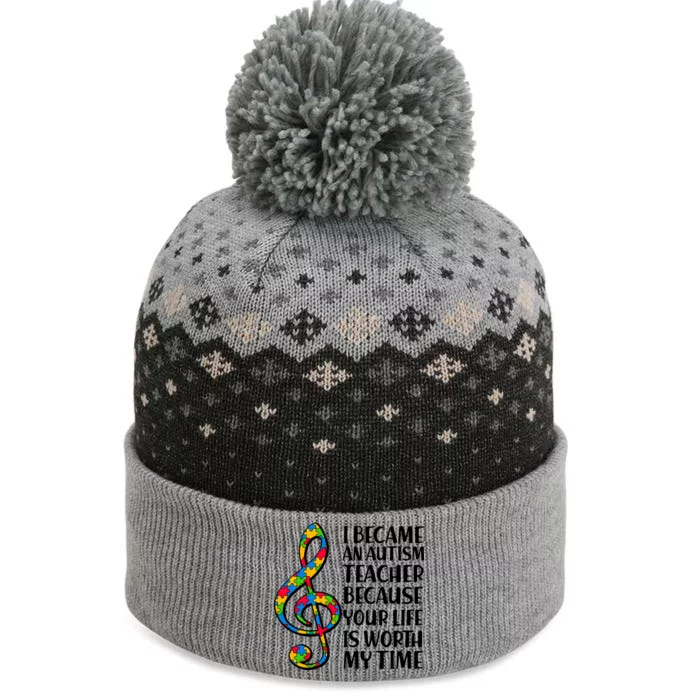 I Became An Autism Teacher For You The Baniff Cuffed Pom Beanie