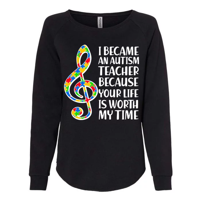 I Became An Autism Teacher For You Womens California Wash Sweatshirt