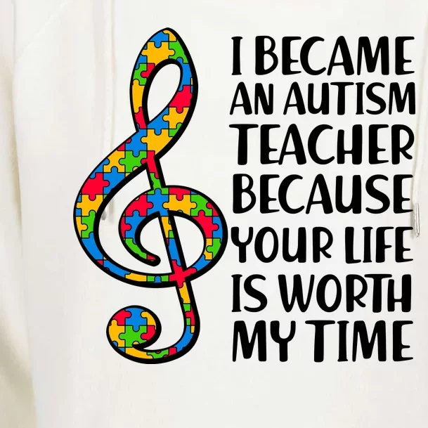 I Became An Autism Teacher For You Womens Funnel Neck Pullover Hood