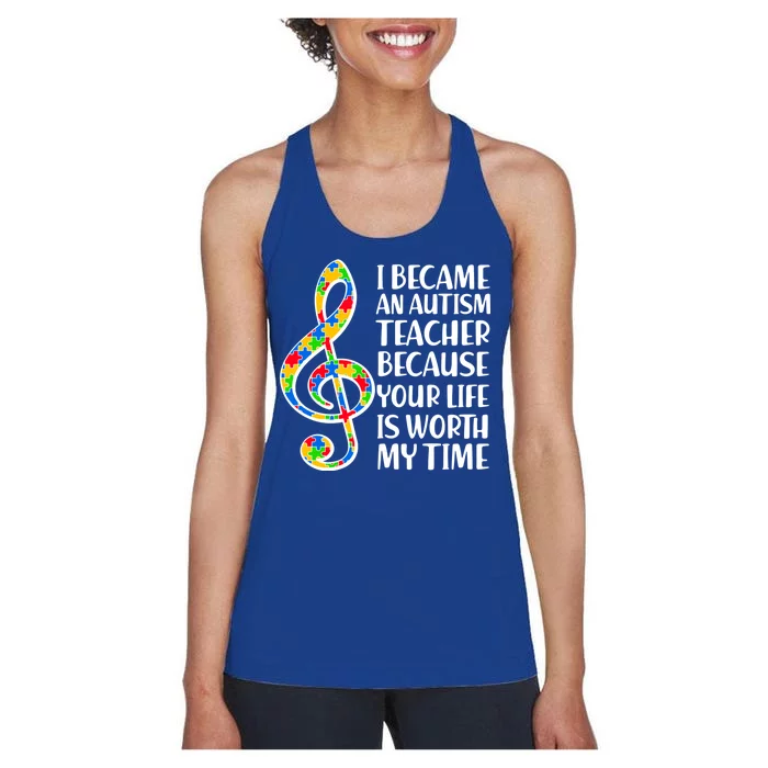 I Became An Autism Teacher For You Women's Racerback Tank