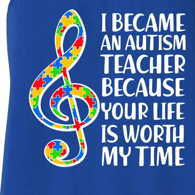 I Became An Autism Teacher For You Women's Racerback Tank