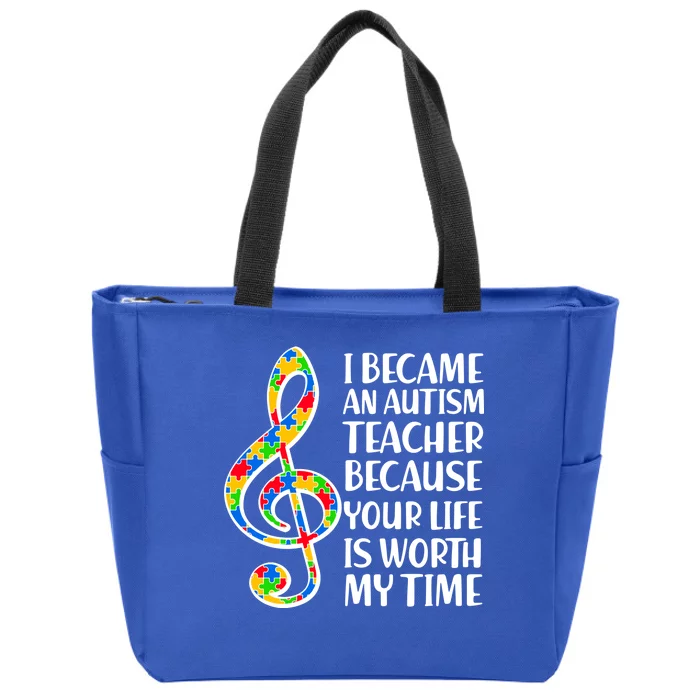 I Became An Autism Teacher For You Zip Tote Bag