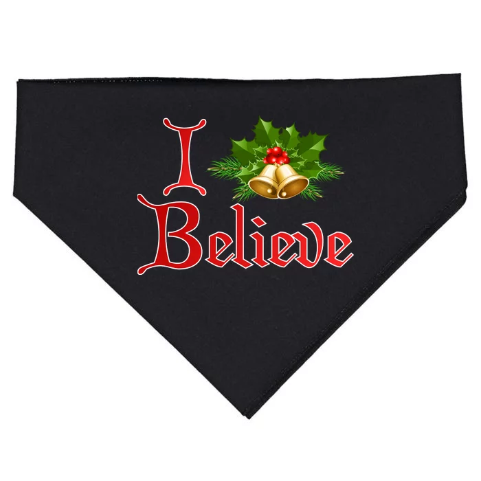 I Believe Christmas Bells USA-Made Doggie Bandana