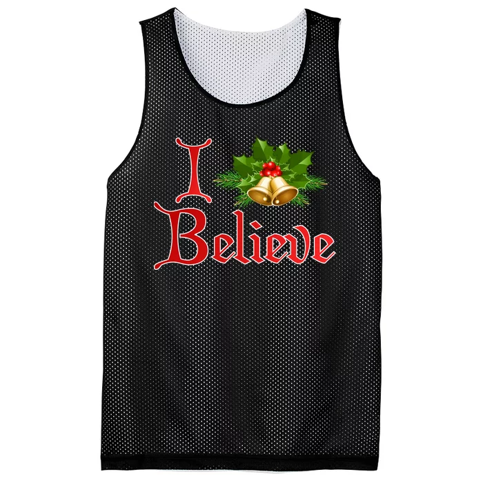 I Believe Christmas Bells Mesh Reversible Basketball Jersey Tank