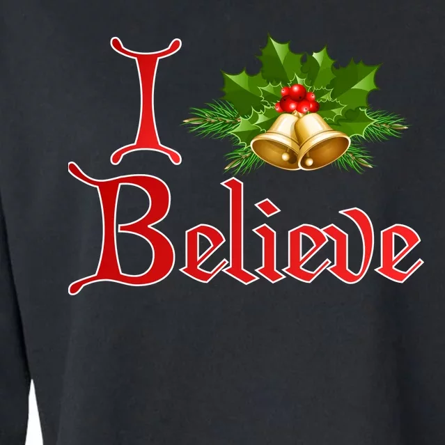 I Believe Christmas Bells Cropped Pullover Crew