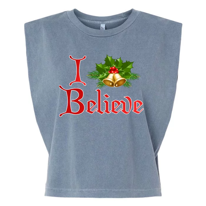 I Believe Christmas Bells Garment-Dyed Women's Muscle Tee