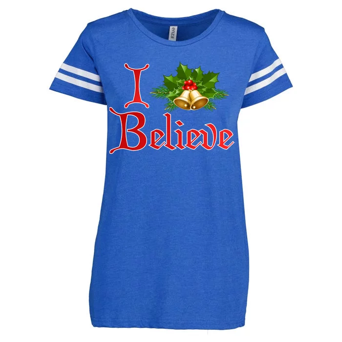 I Believe Christmas Bells Enza Ladies Jersey Football T-Shirt