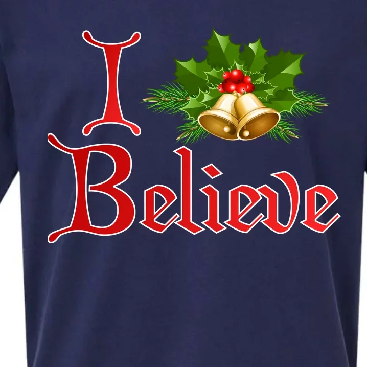 I Believe Christmas Bells Sueded Cloud Jersey T-Shirt