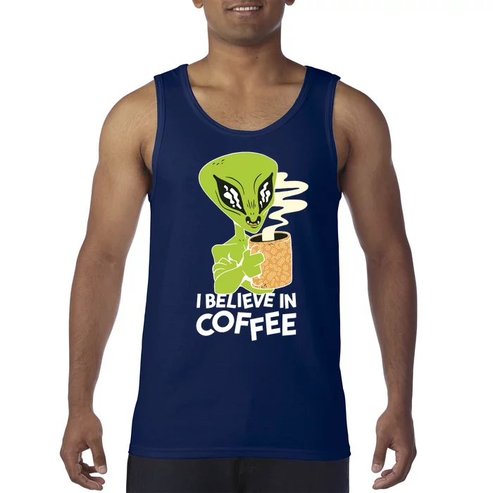 I Believe In Coffee Alien Tank Top