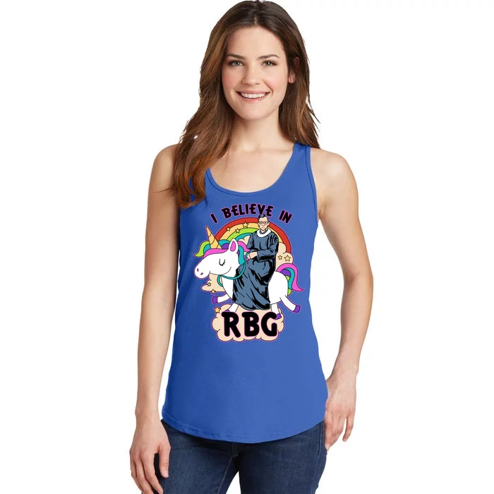 I Believe In RBG Ruth Bader Ginsburg Ladies Essential Tank