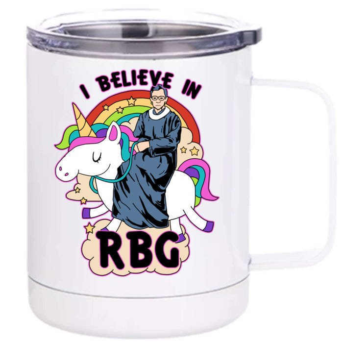 I Believe In RBG Ruth Bader Ginsburg Front & Back 12oz Stainless Steel Tumbler Cup