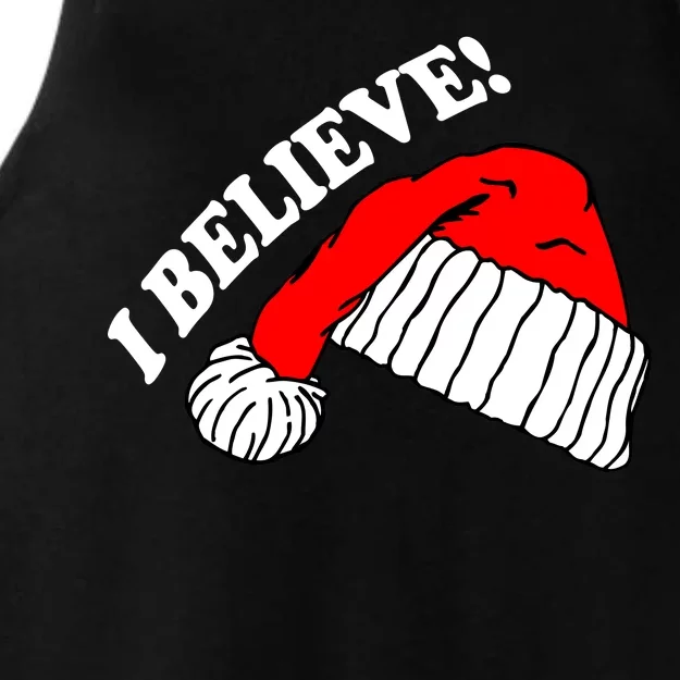 I Believe In Santa Claus Christmas Ladies Tri-Blend Wicking Tank