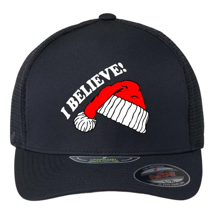 I Believe In Santa Claus Christmas Flexfit Unipanel Trucker Cap