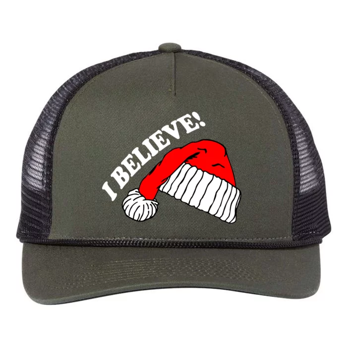 I Believe In Santa Claus Christmas Retro Rope Trucker Hat Cap