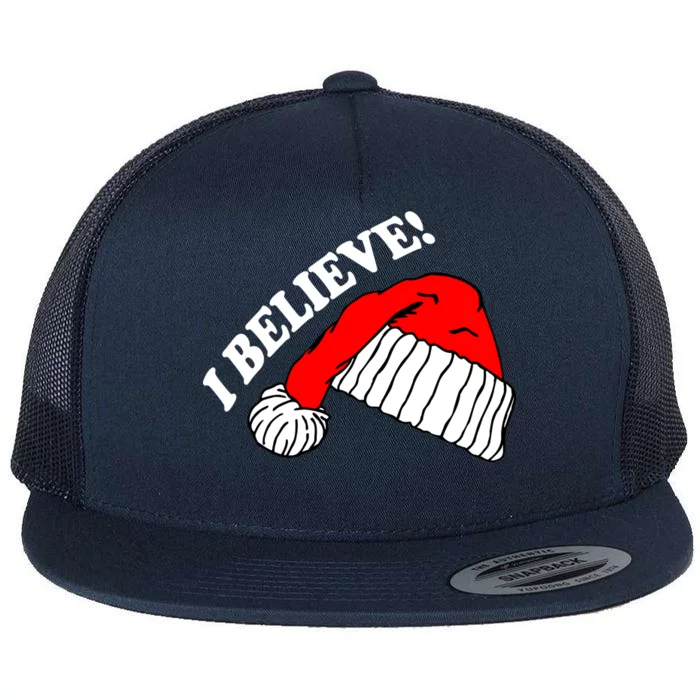 I Believe In Santa Claus Christmas Flat Bill Trucker Hat