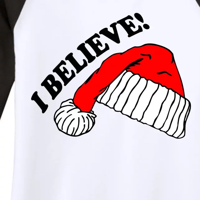 I Believe In Santa Claus Christmas Women's Tri-Blend 3/4-Sleeve Raglan Shirt