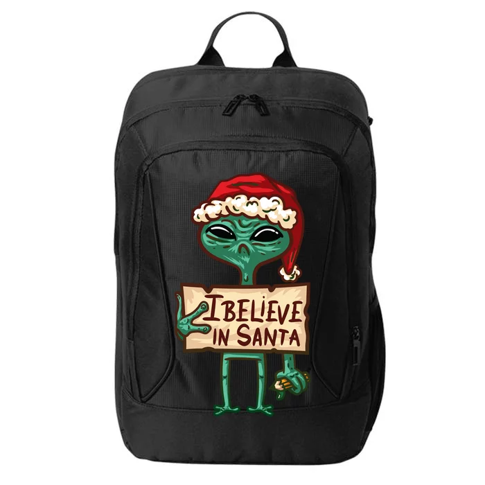 I Believe In Santa Funny Alien Christmas City Backpack