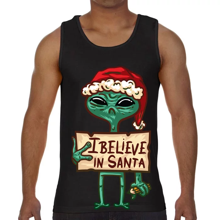 I Believe In Santa Funny Alien Christmas Comfort Colors® Tank Top